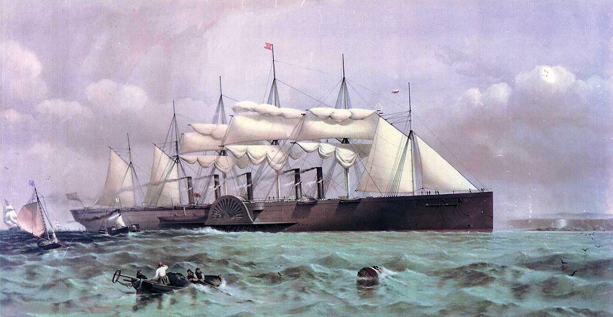 A contemporary painting of the Great Eastern by T.G. Dutton, circa 1859 (Photo: Naval Historical Center of the U.S. Navy)
