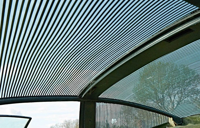 The interior of this recently uncovered example sports some interesting features, including a "glasshouse" roof