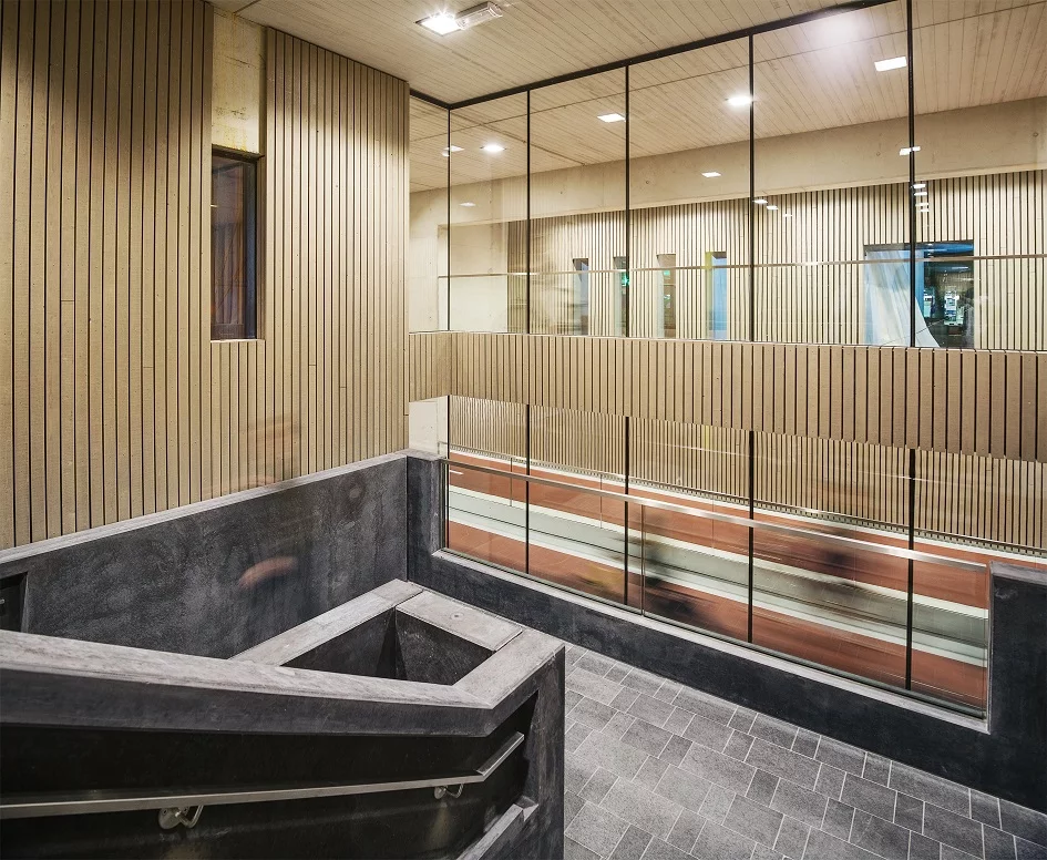 A series of large windows and glass skylights will allow natural light to filter down through the bike park