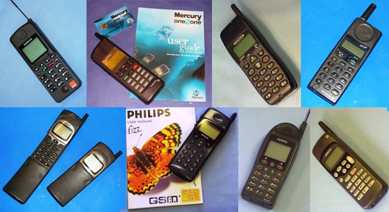 Selection of some of the first 2G cell phones from the 90's (Images: University of Salford)