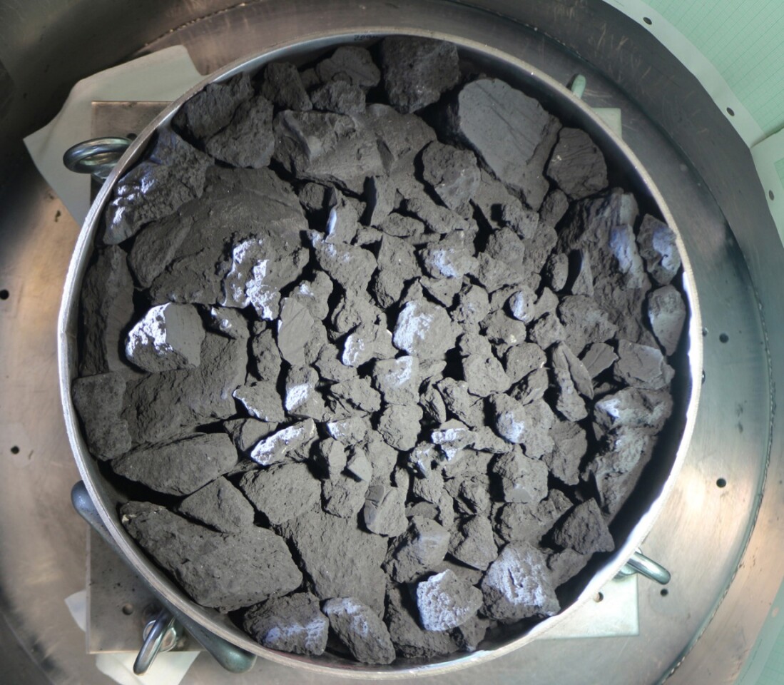 A collection of gravel simulating the surface of the asteroid Ryugu