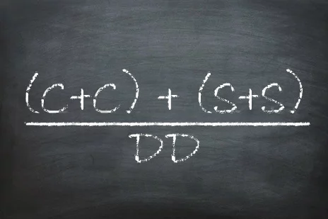 The formula used for calculating the effectiveness of patterns for the SAMS wetsuits