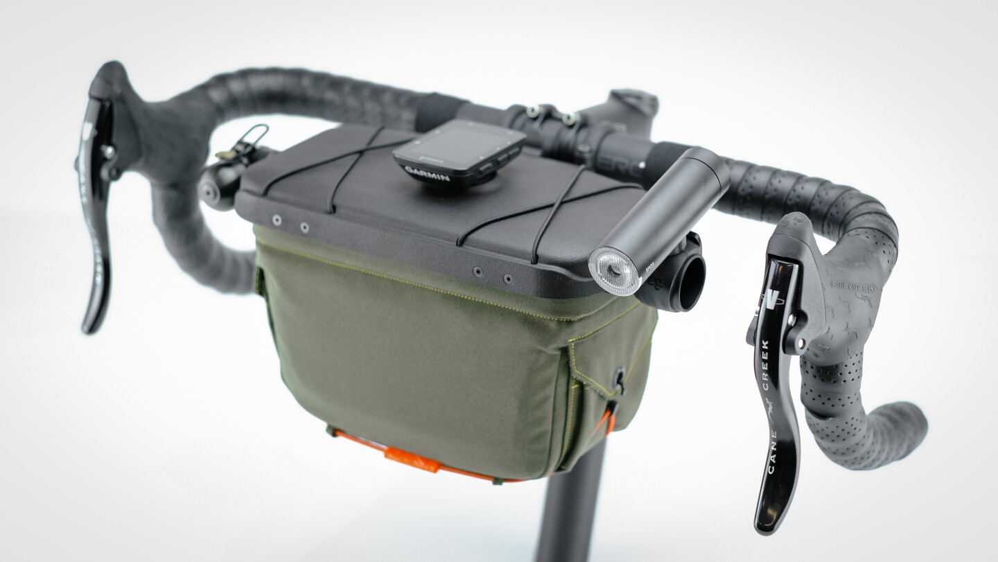 Handlebar Bag Features Pop Up Lid And Multiple Mounts