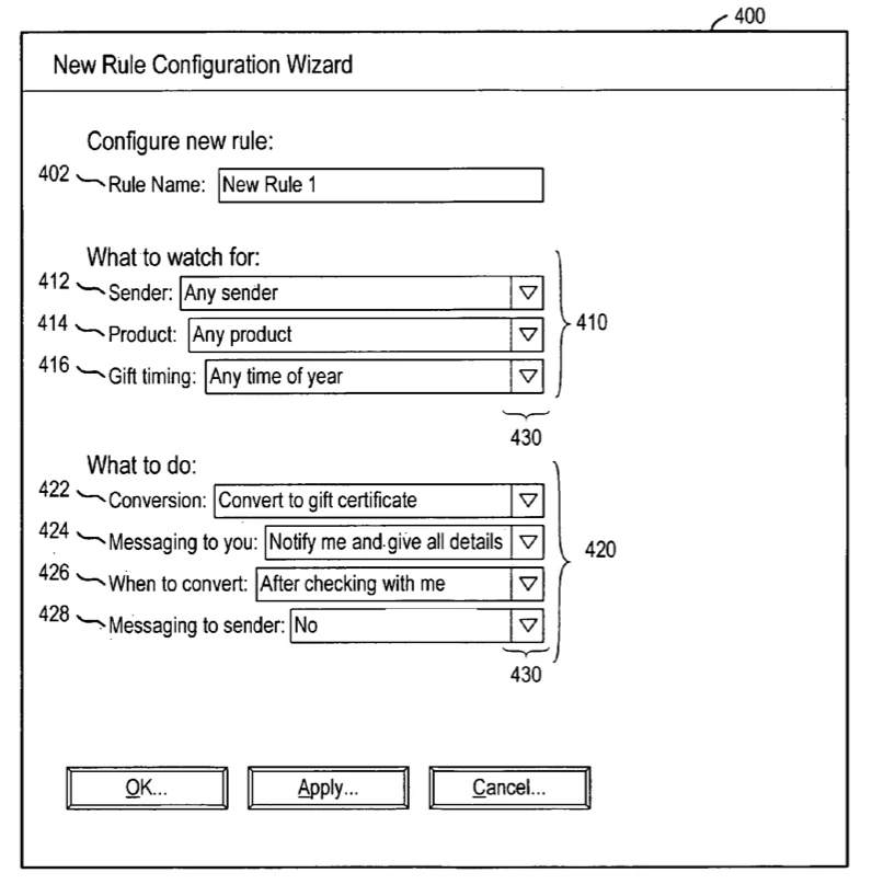 Illustration from Amazon's patent application for a gift exchange system
