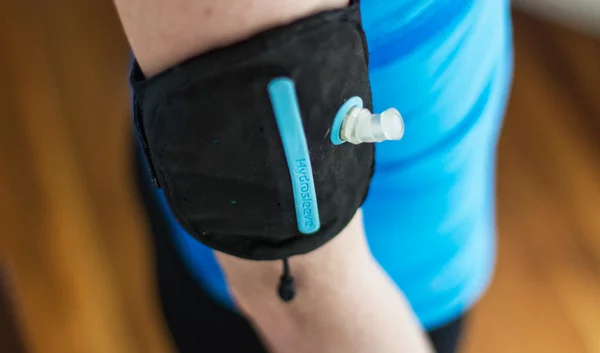 The Hydrosleeve features a pressure valve angled at 15 degrees that can be rotated for left or right arm placement