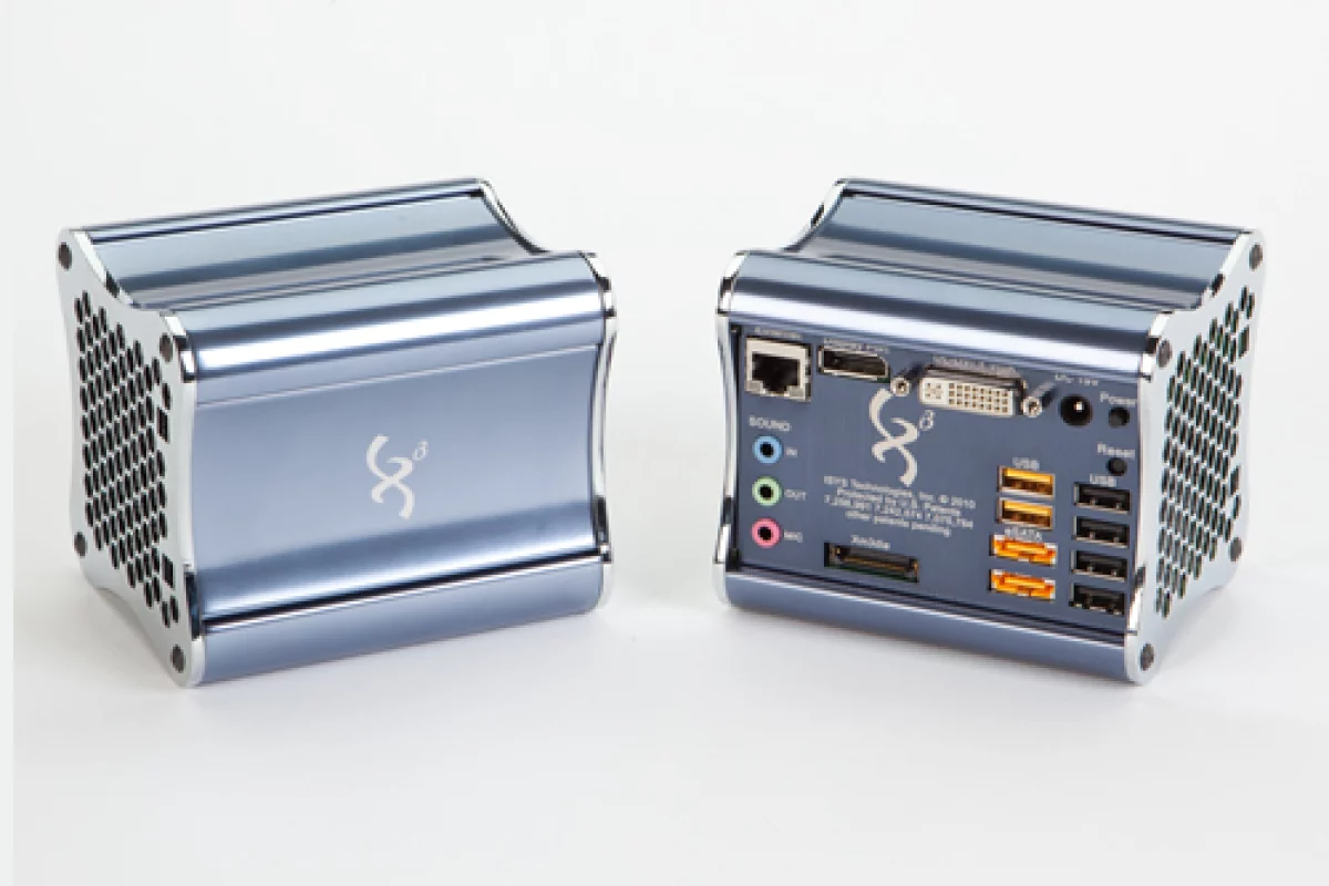 The Xi3 Modular Computer features Dual Core processing power, a host of external connectivity ports, and splits the motherboard over three hot-swappable parts