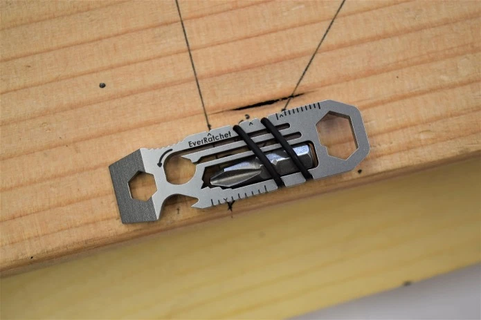 The EverRatchet multitool features 30 and 45-degree protractors