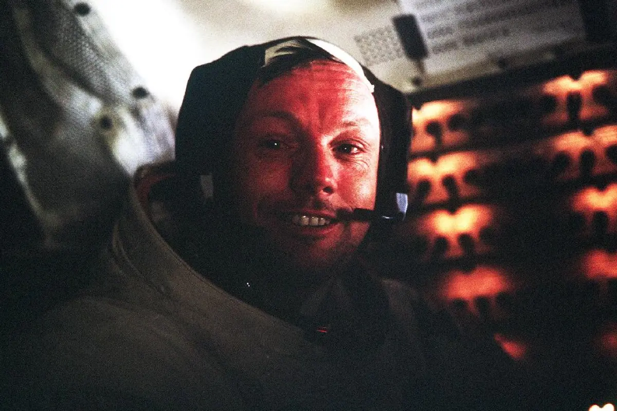Astronaut Neil A. Armstrong, Apollo 11 Commander, inside the Lunar Module as it rests on the lunar surface after completion of his historic moonwalk (Photo: NASA)