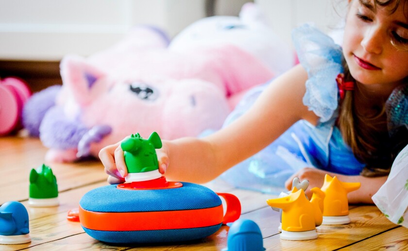 Parents can assign different songs, albums, or playlists to each figurine or token