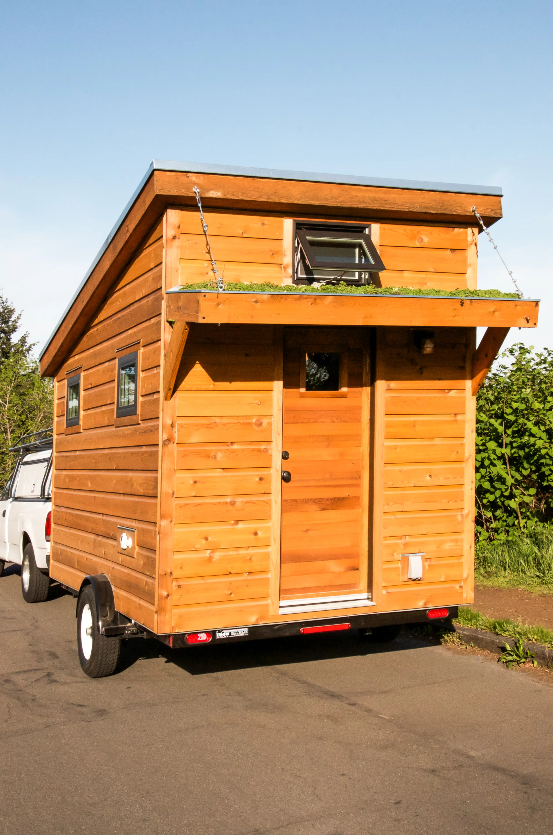 The model pictured is equipped with an electrical hookup, but an off-grid version is also available (Photo: Shelter Wise)