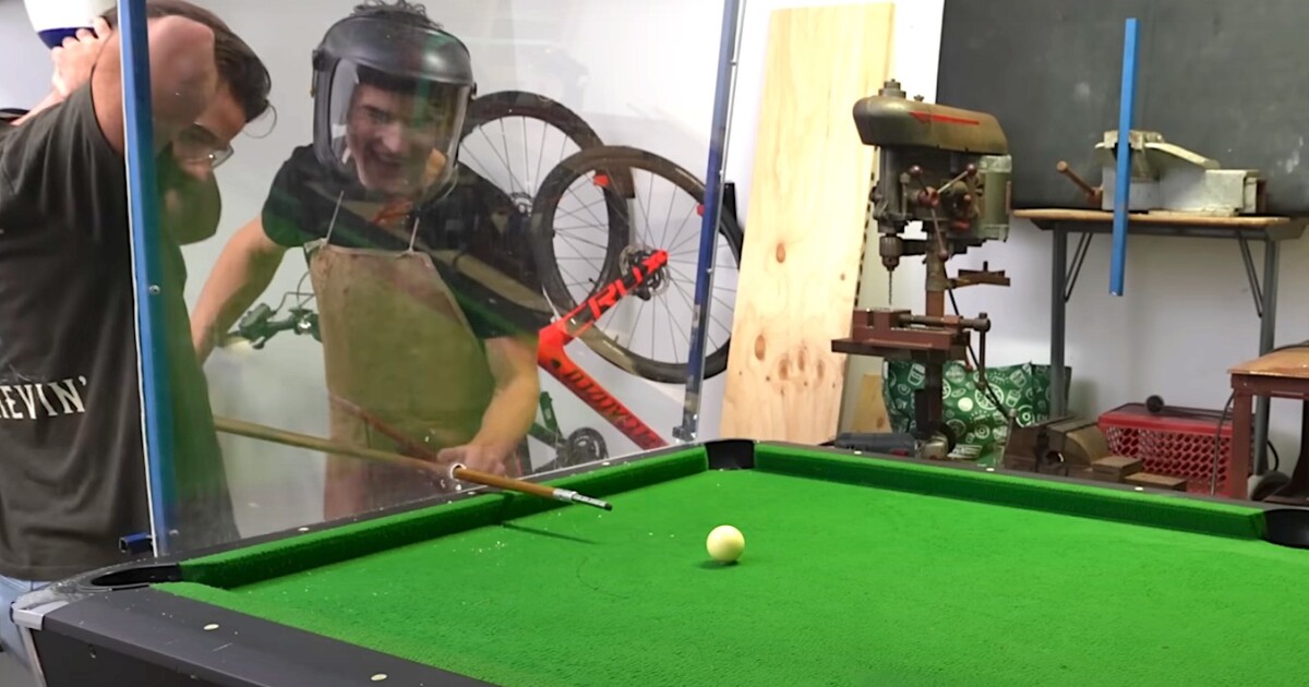 YouTube inventor makes explosive pool cue, then plays his friend