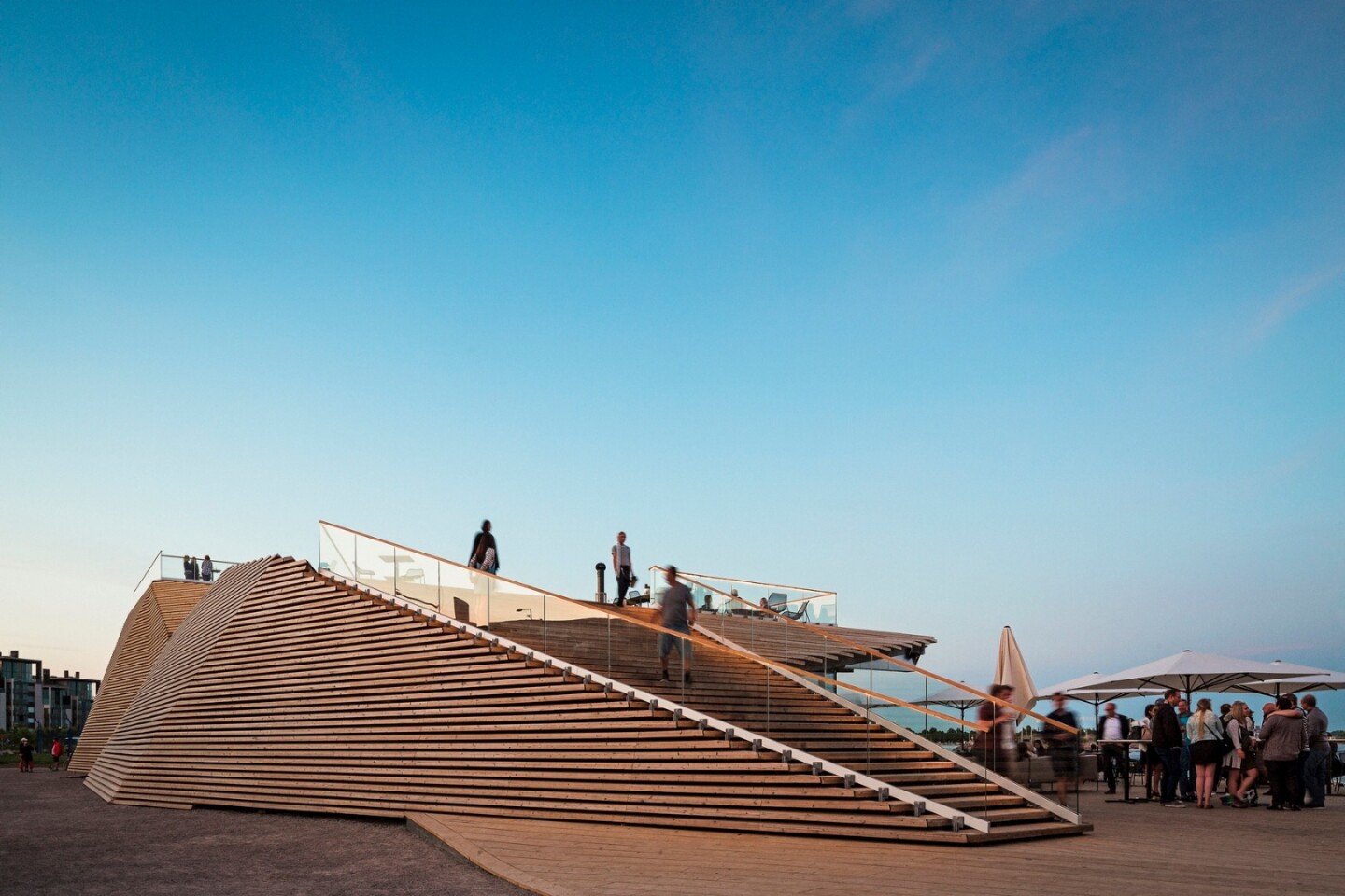 The cloak has stairs that allow visitors to climb up onto the roof to take in views of the sea and the surrounding area