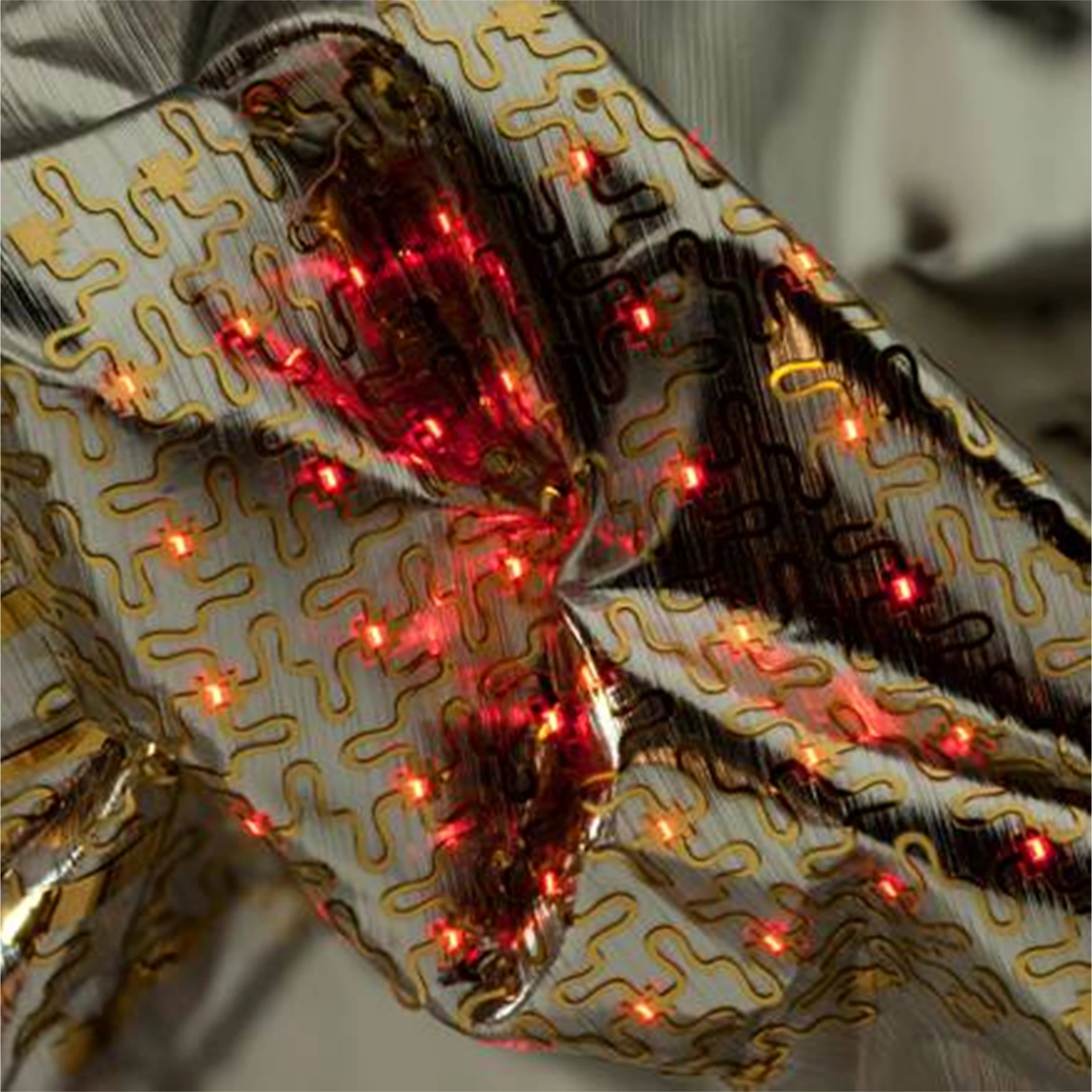 An LED array on a piece of foil