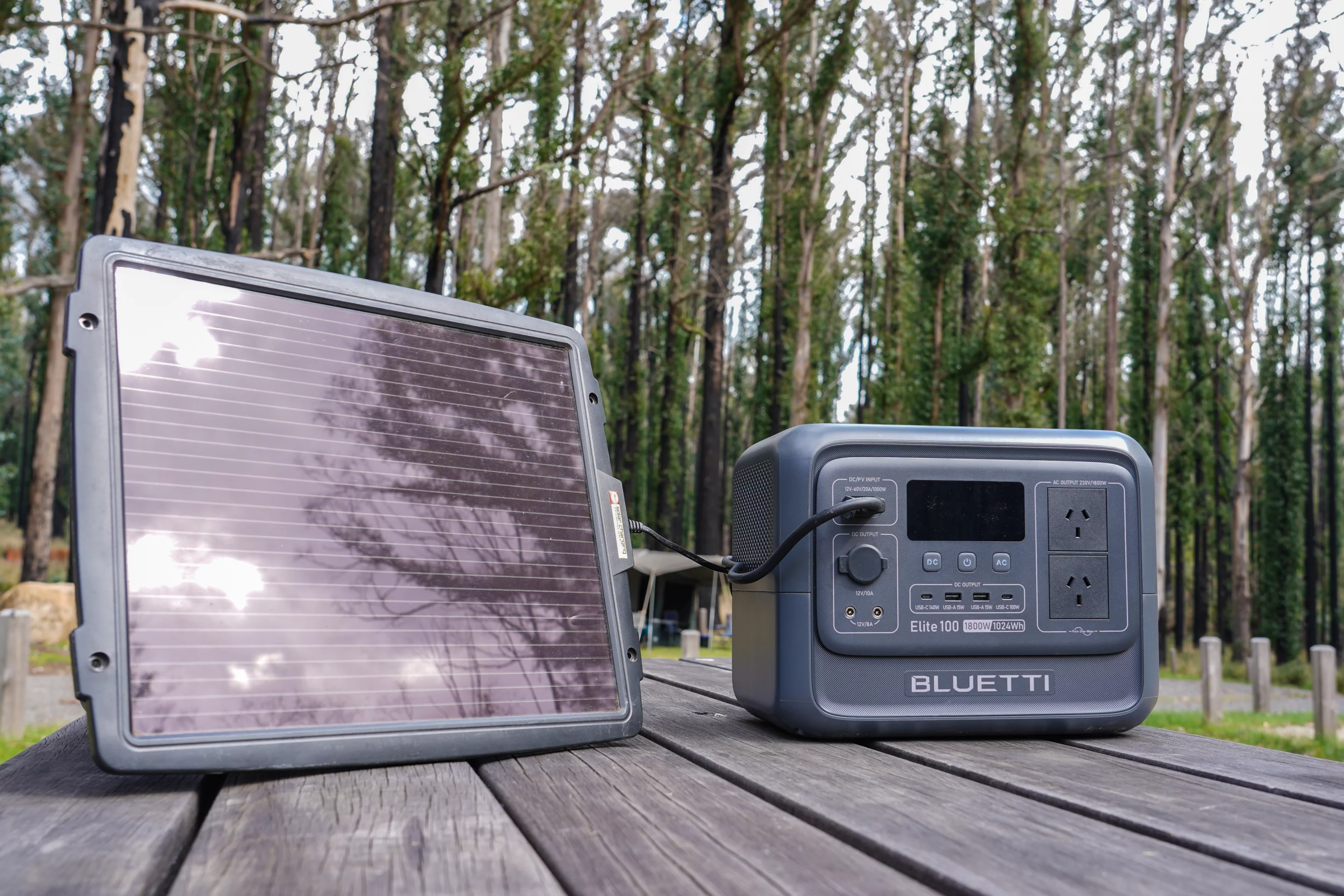 The unit can charge from solar in around 70 minutes