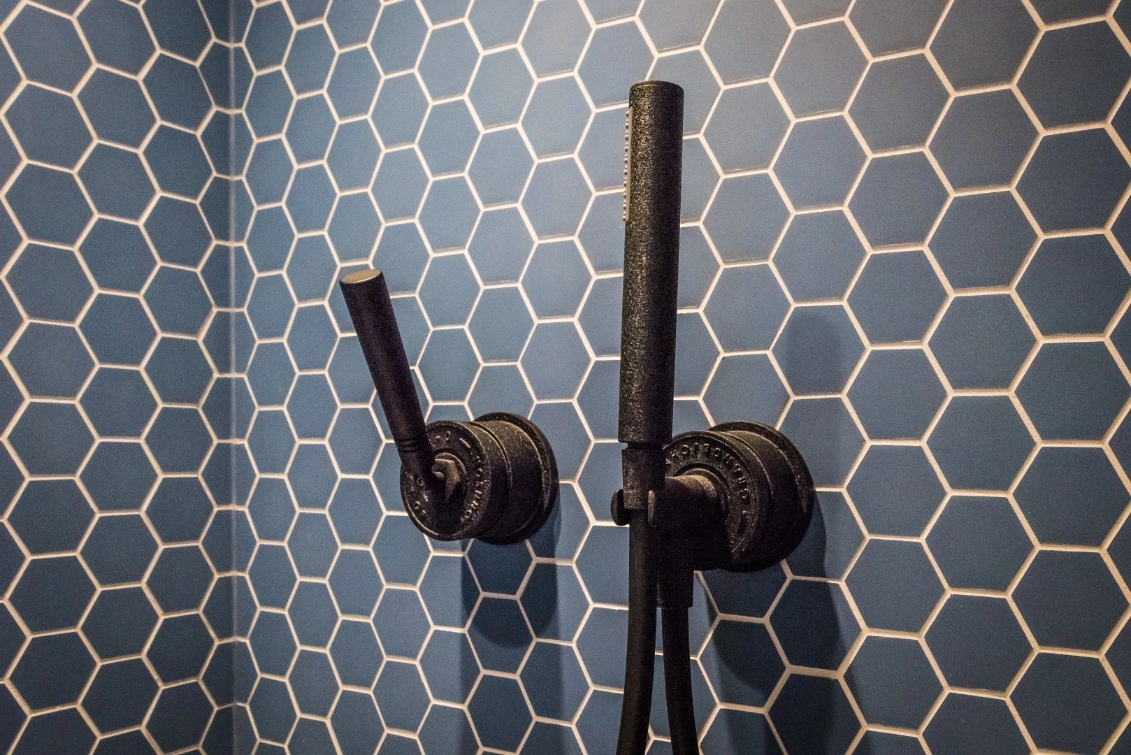 Closeup of the Yays – Crane Apartment's shower