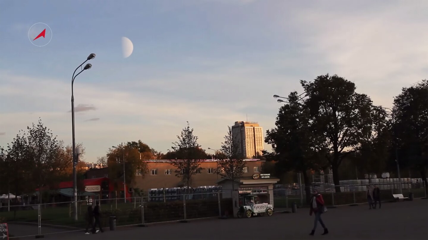 Roscosmos image showing the planet Venus in place of the Moon (Image: TV Roskosmos)