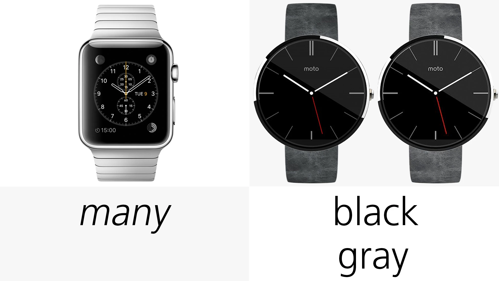 Color options (it sounds like there are too many to count for Apple Watch)