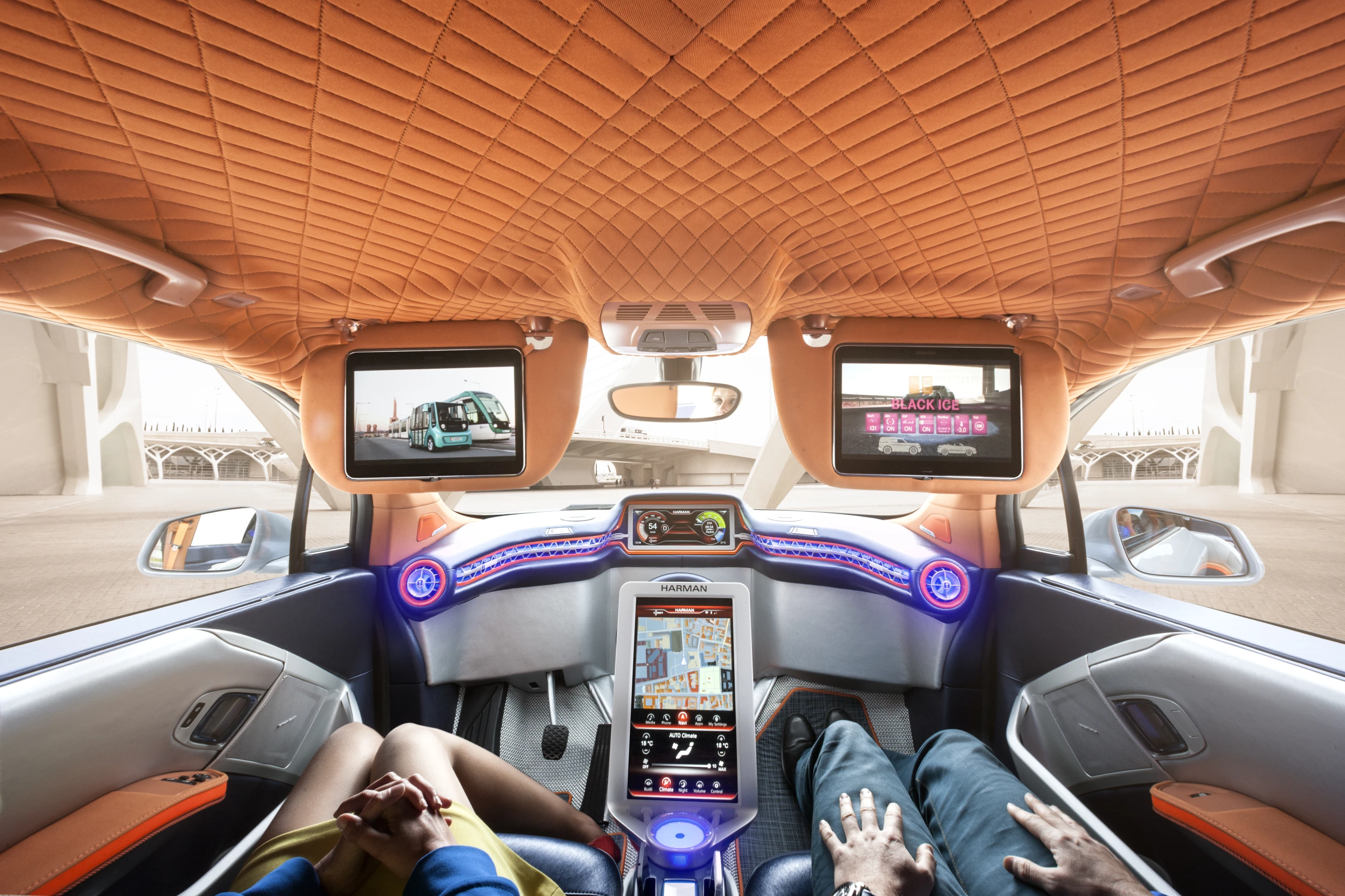With the car taking car of the driving, occupants can take in a movie or watch the news channel