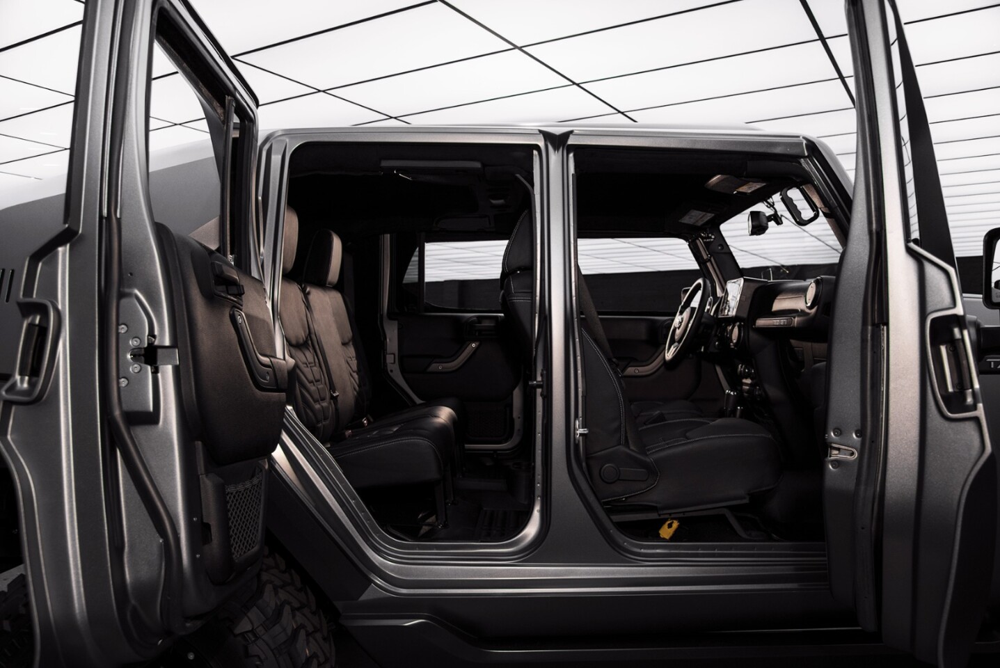 Rezvani offers an upgraded interior with leather, suede and a head-up display