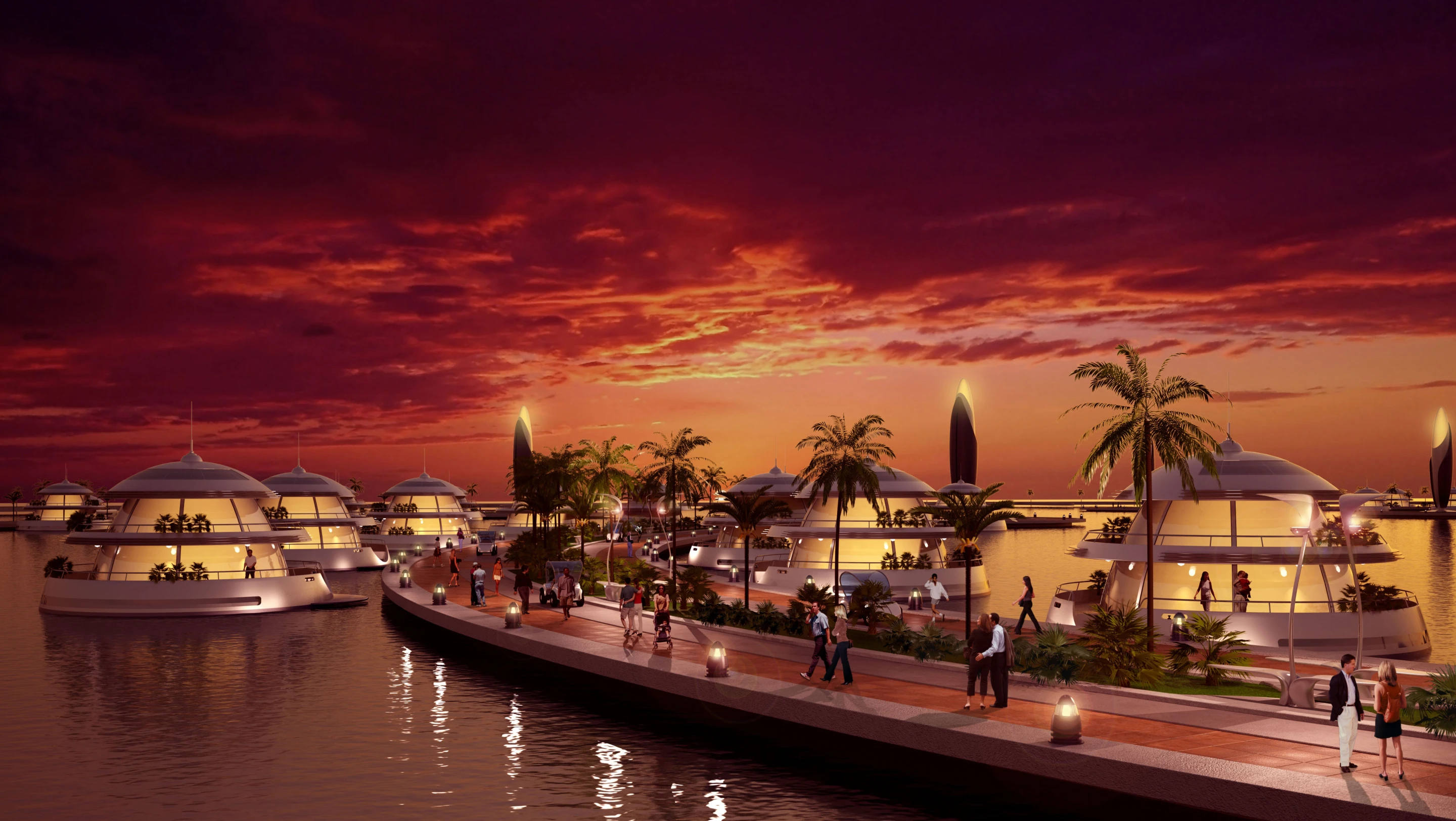 Amphibious 1000, Qatar's Italian designed Floating Resort (Image by Giancarlo Zema Design Group)