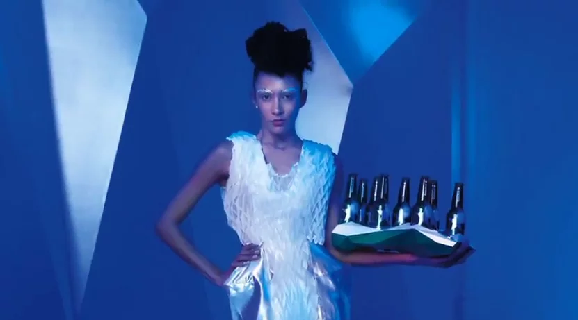 Waitstaff sported futuristic uniforms