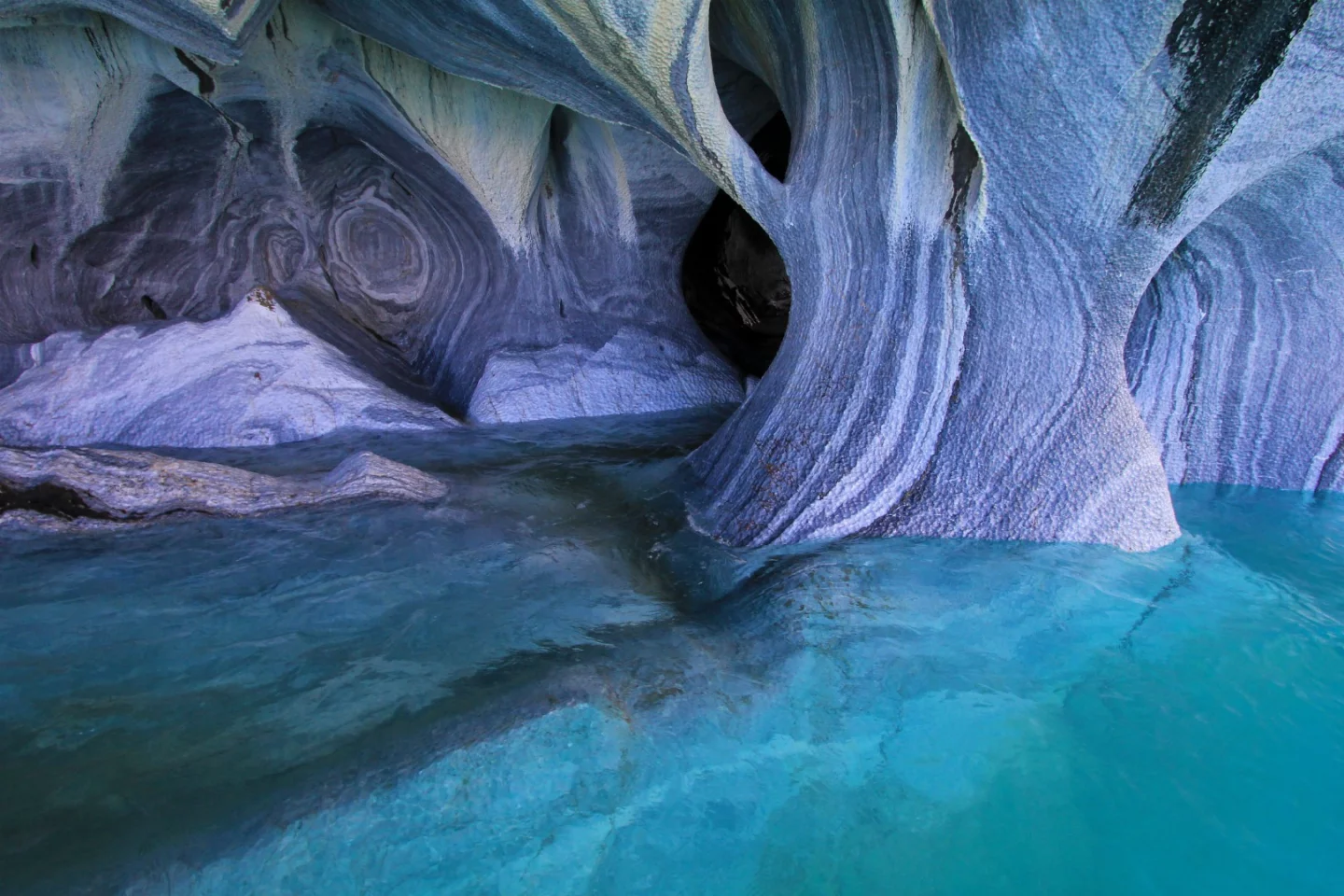 Carved into the Patagonian Andes in Chile, Las Cavernas de Mármol (Marble Caves) are among Patagonia’s most incredible natural wonders