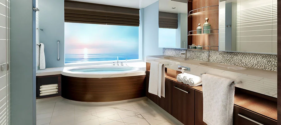 A look at what the planned bathroom of a Haven suite will look like
