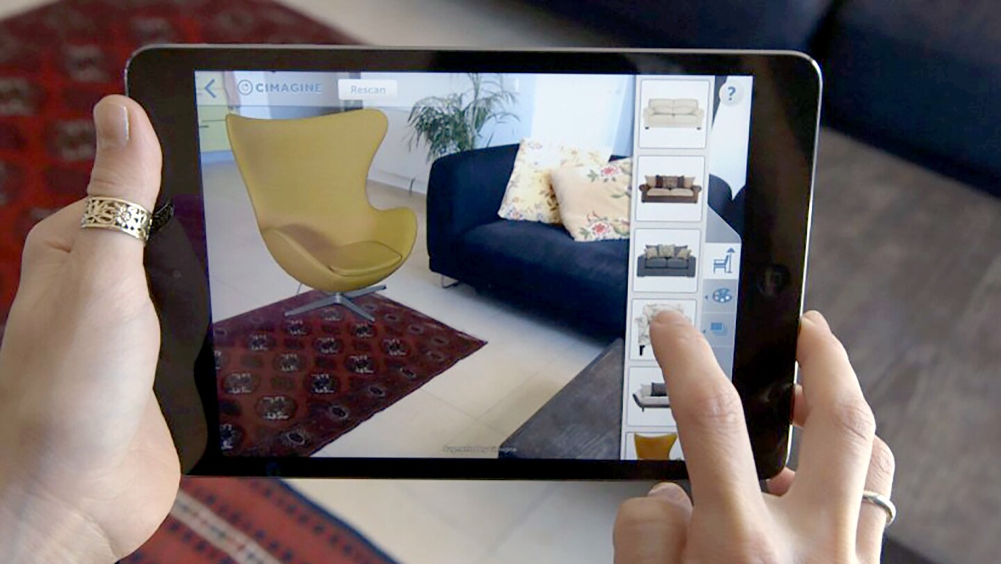 The company provides retailers with a single line of code that links a product to the Cimagine platform, allowing users to quickly and easily see what any given product – for example a piece of furniture – would look like in their home (Image: Cimagine)