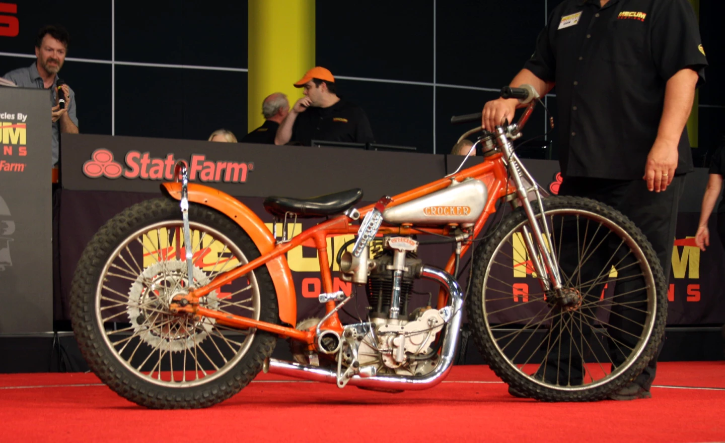 The precursor to the famous Crocker v-twin, Albert Crocker built just 31 speedway bikes before turning his hand to the bikes which made him a global name. This is one of them, and not surprisingly, they don't appear at auction very often. MidAmerica sold the last one to appear at auction in Las Vegas in 2011 for $151,200. This 1934 Crocker Speedway Racer (Lot S73) was estimated to fetch between $150,000 and $180,000 and sold for $159,500.