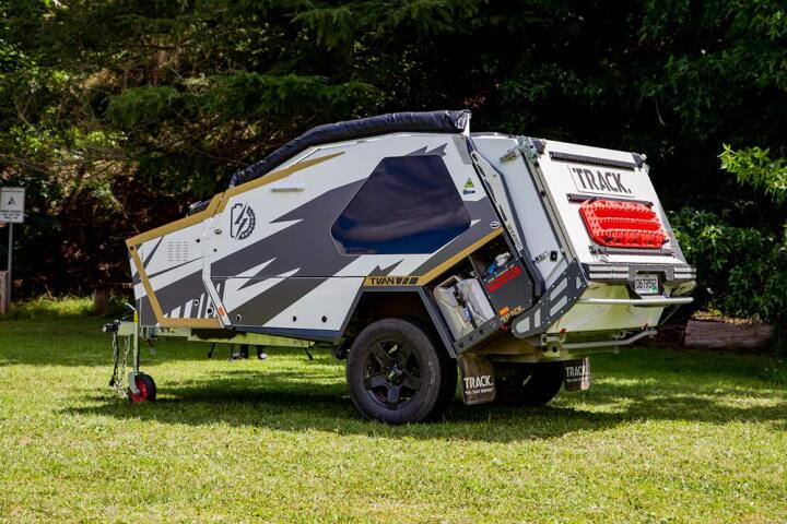 The Track Tvan Lightning is ready to roll deep into the wild and harness power from the sun and tow vehicle toward cooking and powering accessories