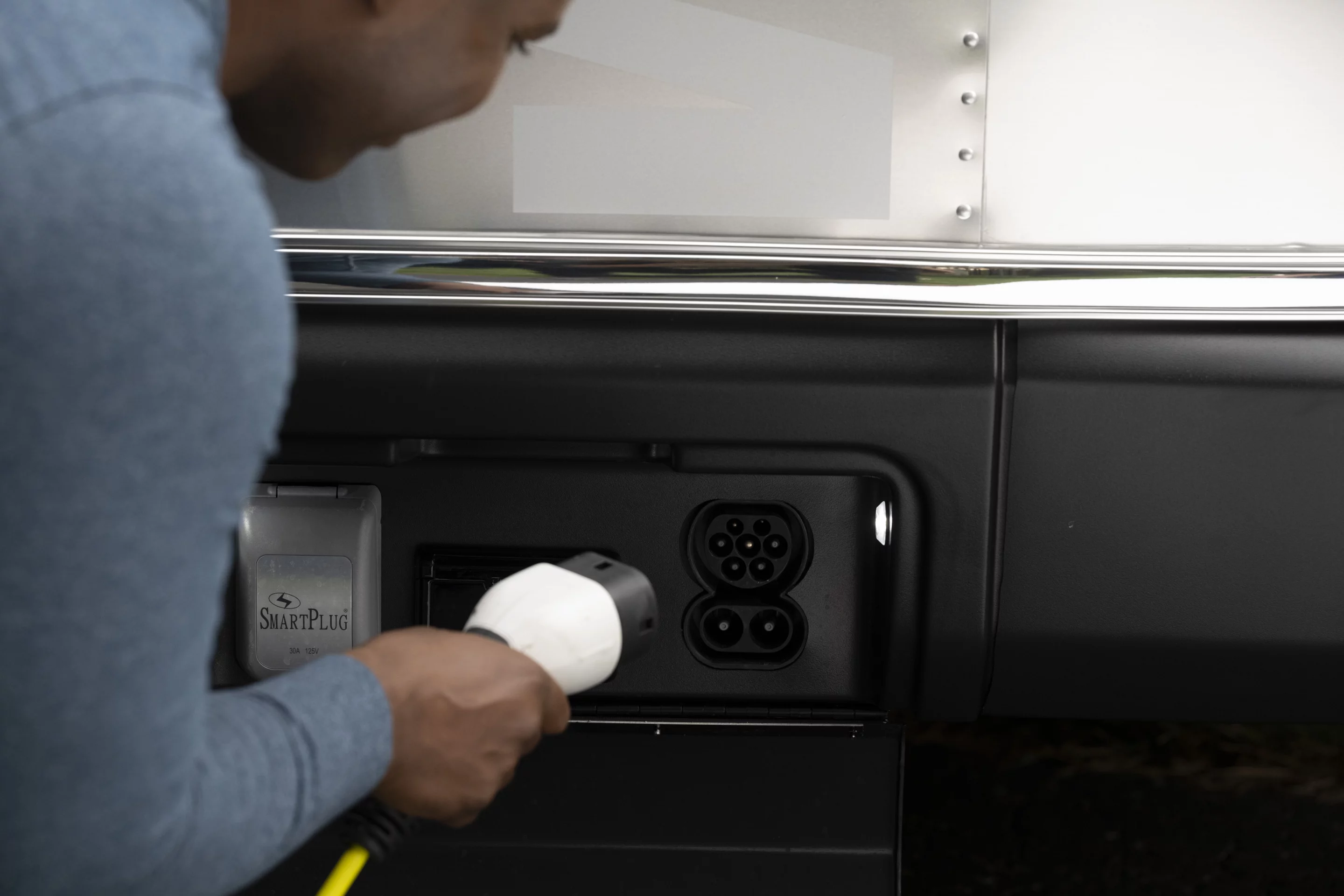 The eStream is designed to run off-grid for days or weeks at a time and charges three different ways, including the two plug-ins and solar power