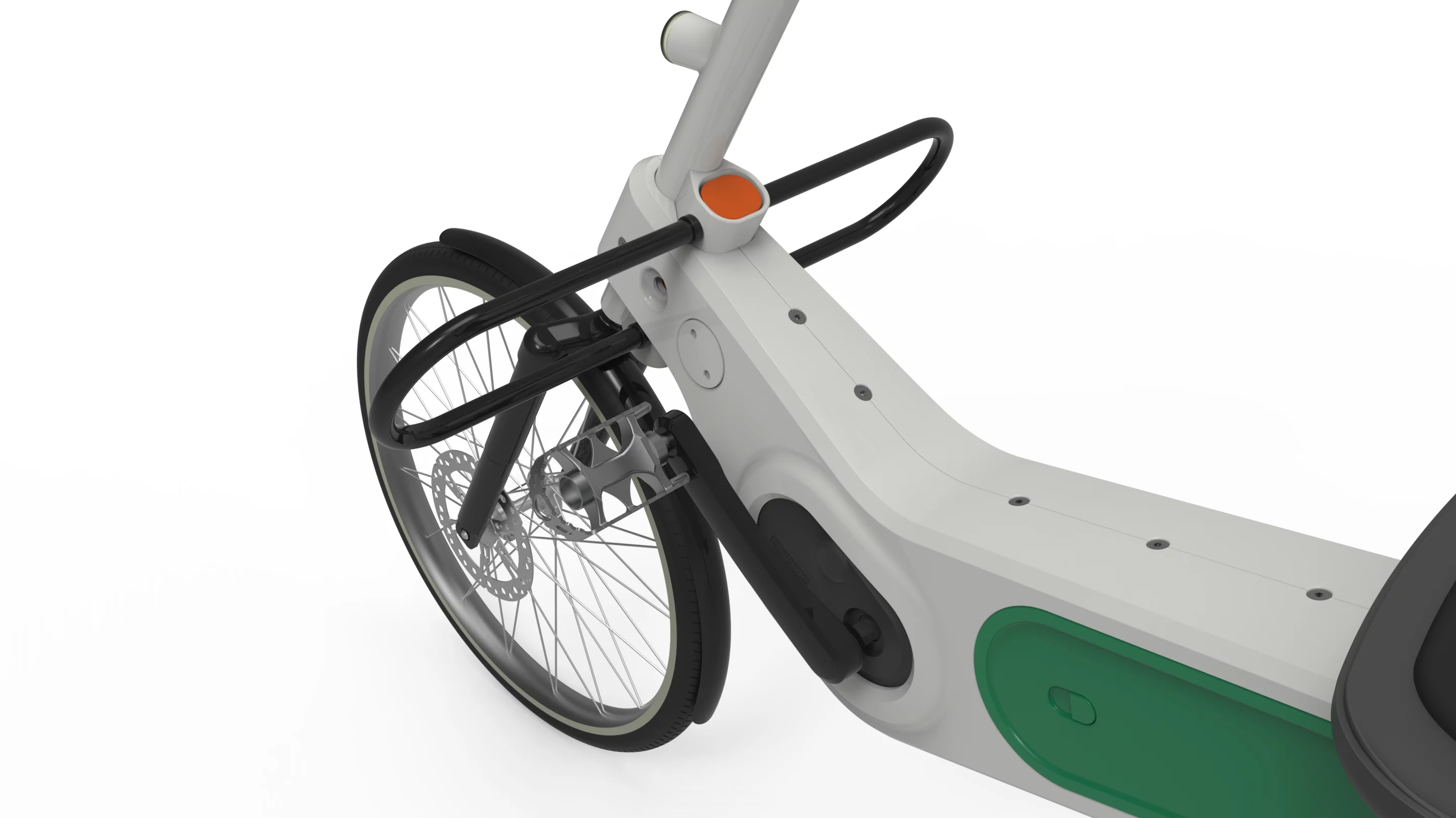 The Babel Bike's features include a steel foot guard