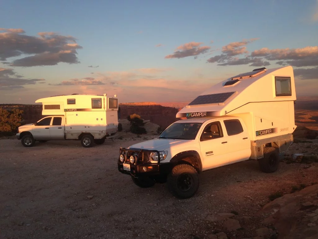 The V2 poses with the original XPCamper in the background