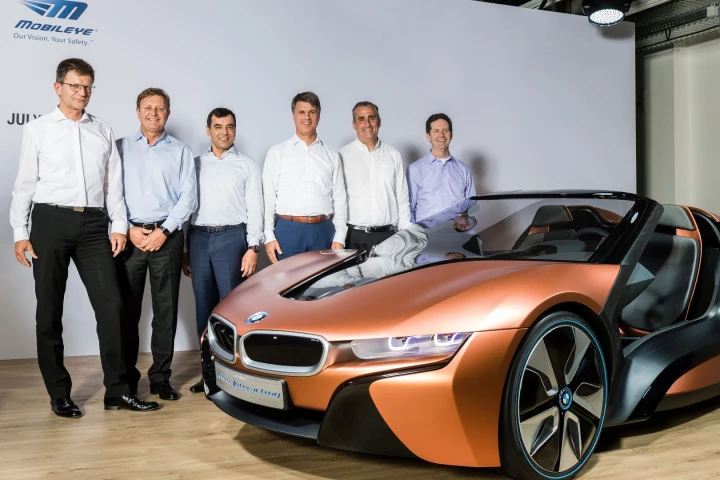 Intel, Mobileye and BMW bigwigs alongside BMW's precursor to the iNEXT