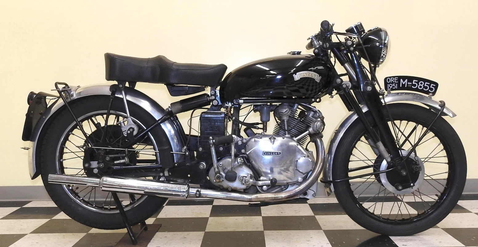 Two 1950 Vincent 499cc Comets sold in Vegas, both museum quality restorations and they sold for similar amounts with this one slightly more expensive at $33,925, and the other at $30,800.