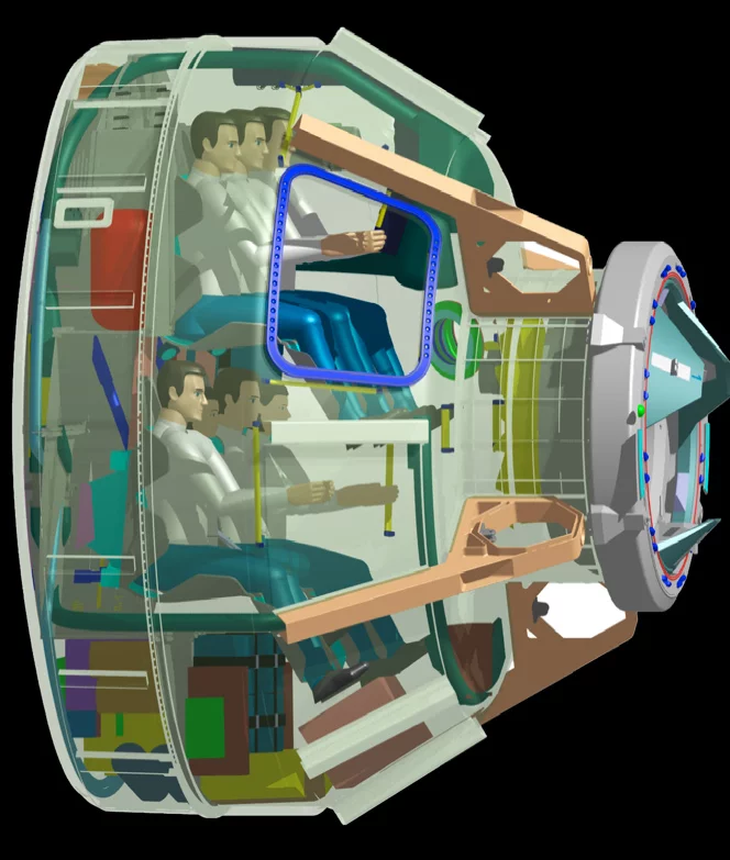 The CST-100 can carry a crew of seven as shown in this artist's depiction (Image: Boeing)