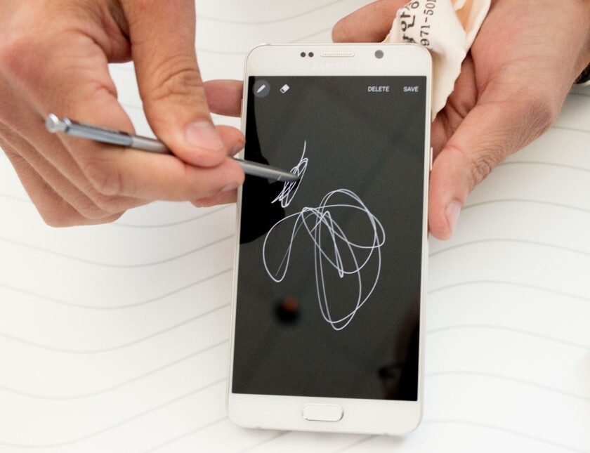 With the Note 5, you can jot notes on its otherwise black screen, without even unlocking the phone