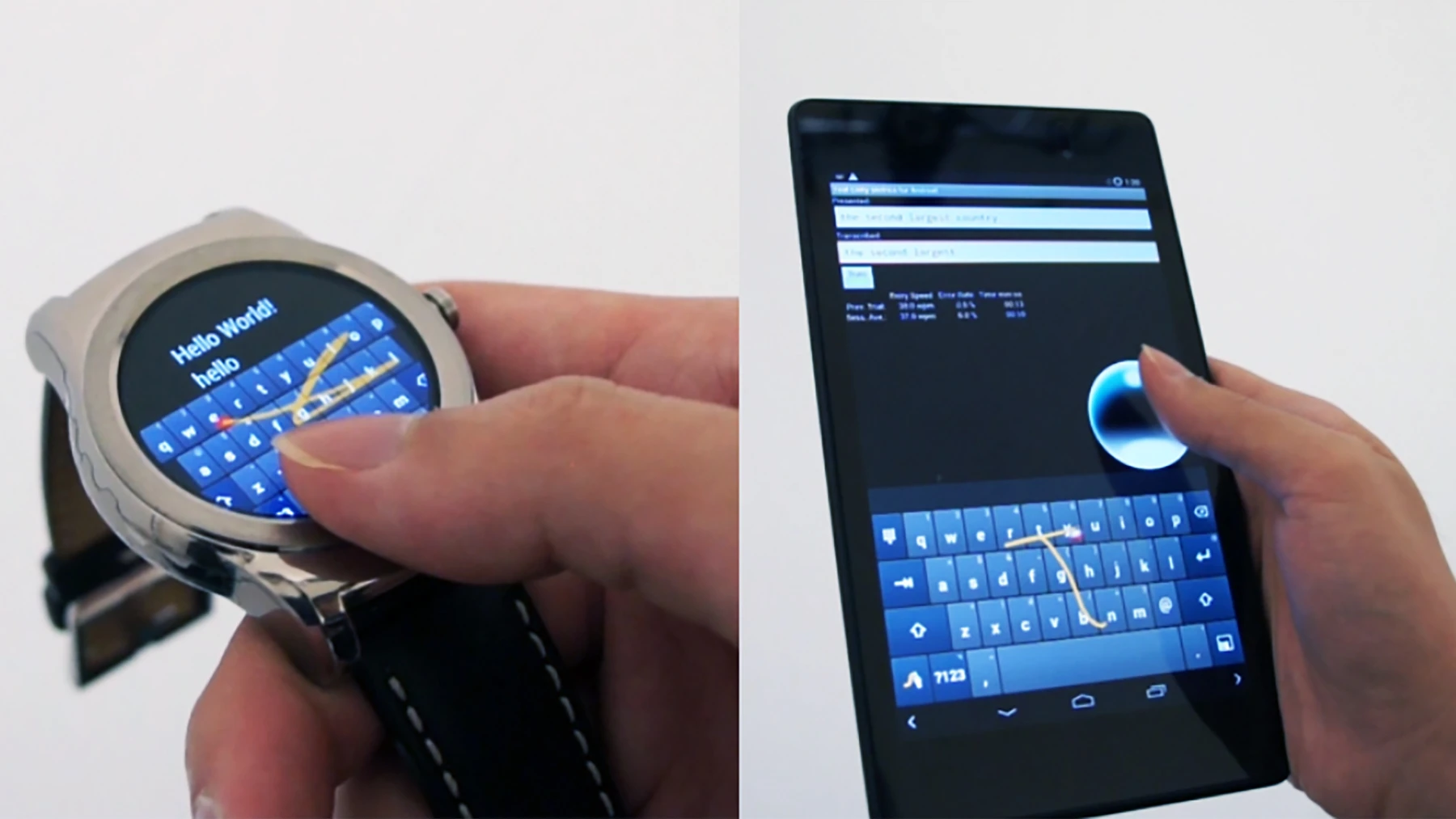 This tilt-typing mechanism solves the problem of entering text on small or large screens