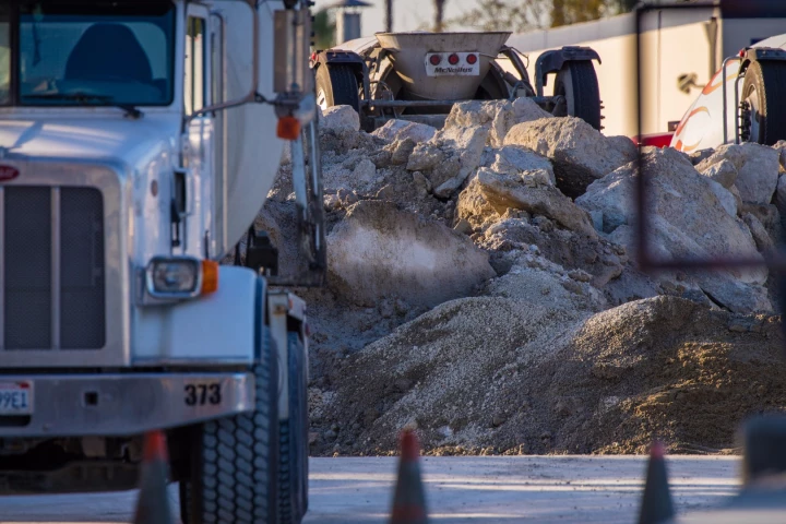 Believe it or not, the concrete rubble you see on the road is actually helping to clean up the air