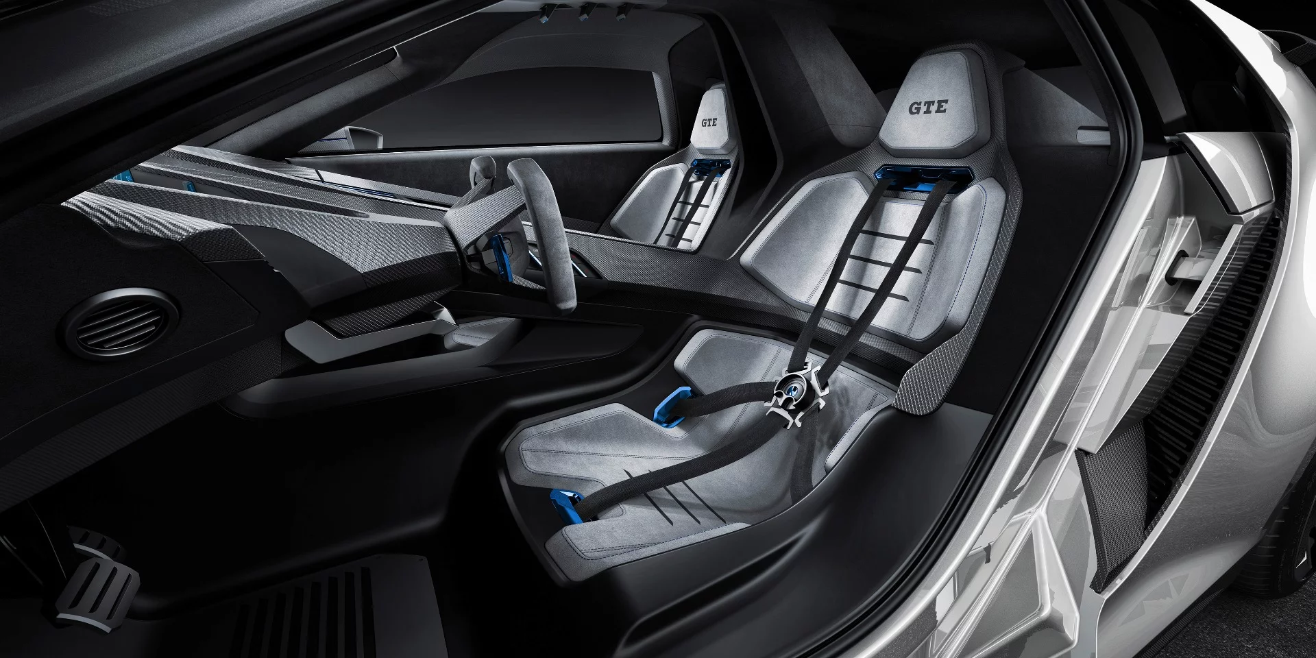 Race seats and five-point harnesses hint at the GTE's potential