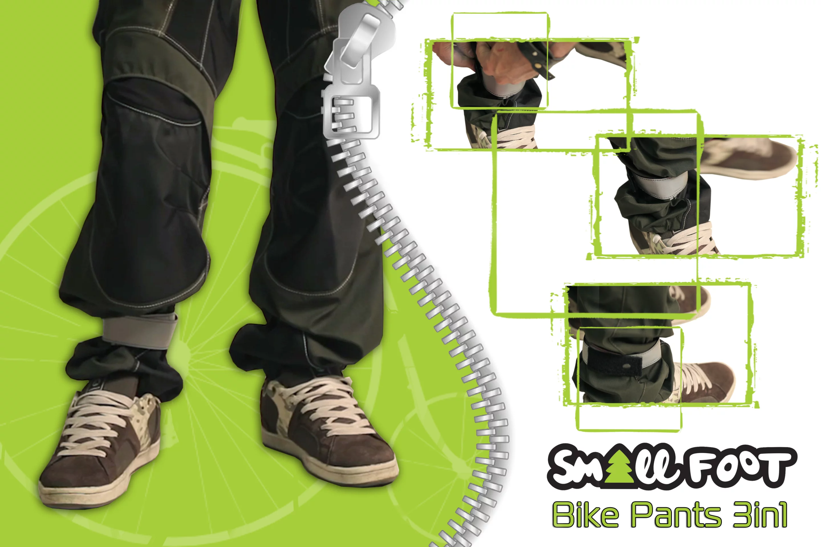 The pants also include reflective cuff ties