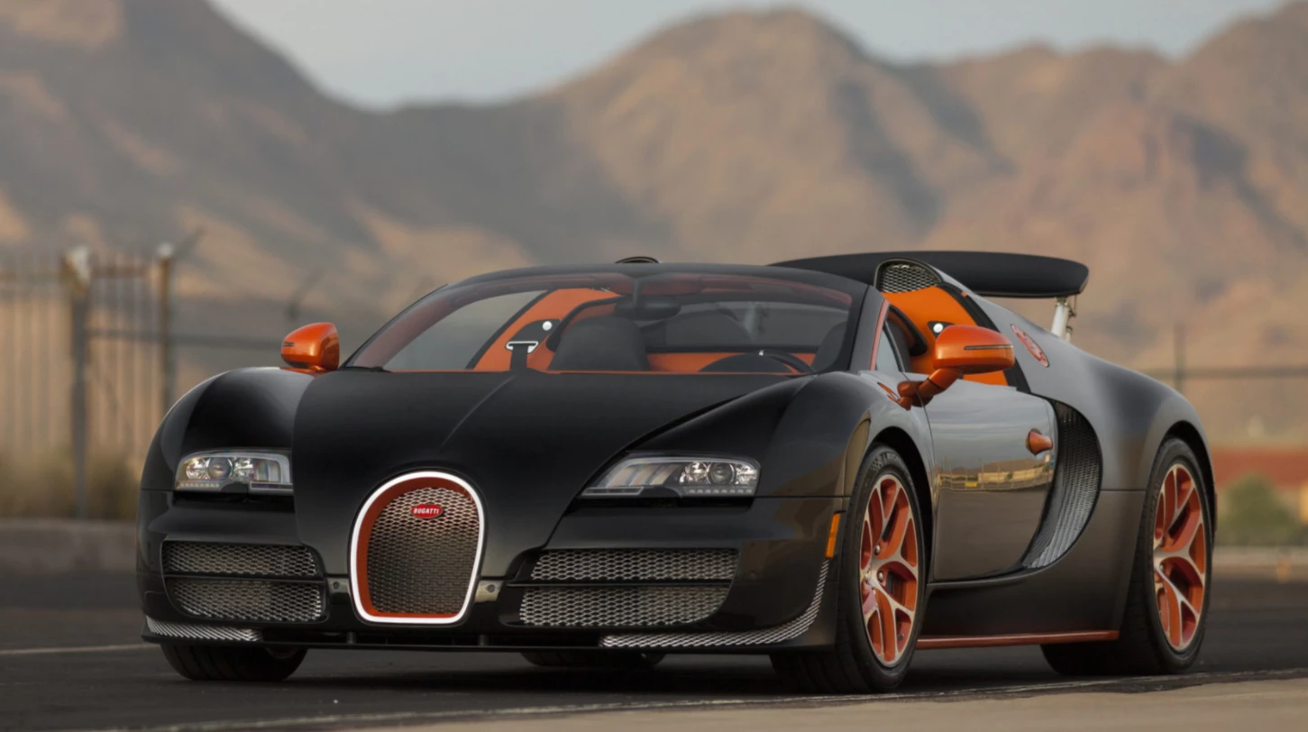 This Bugatti Veyron Grand Sport Vitesse is one of just 150 built. Capable of 415 km/h (258 mph), it is estimated to sell from $2,700,000 to $3,000,000. Official Auction Page