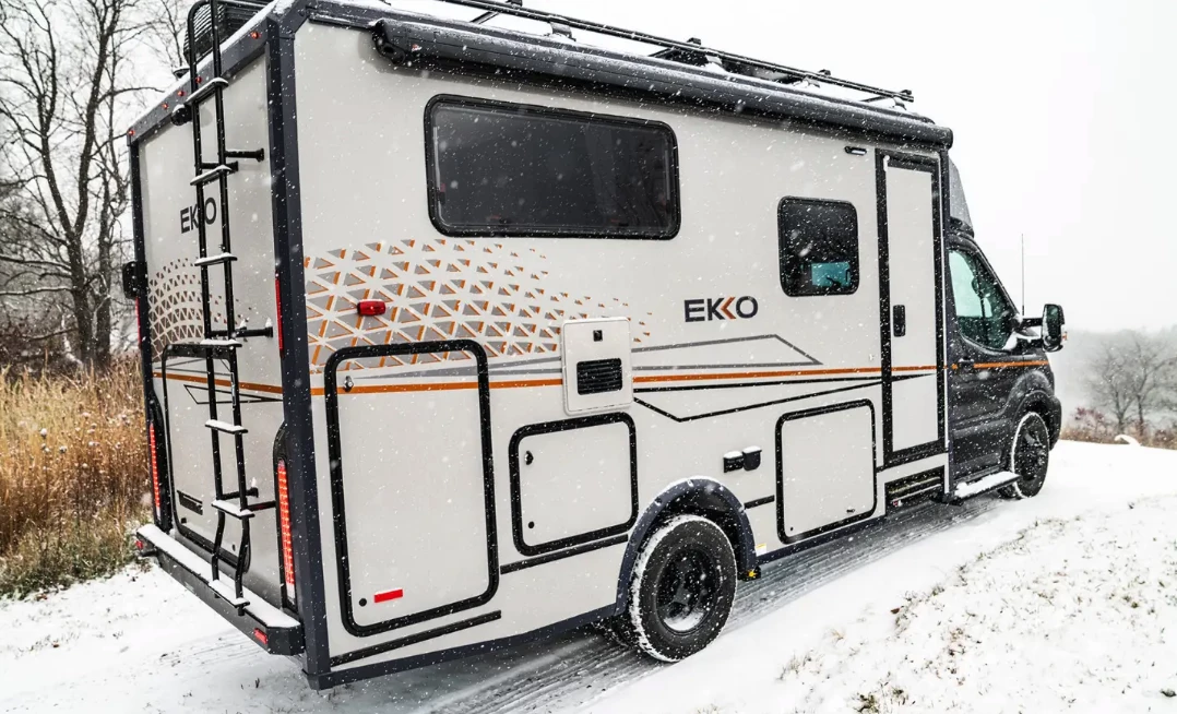 Winnebago gives the Ekko a more rugged look than its other Class C's to help convey that sense of all-terrain, all-season exploration