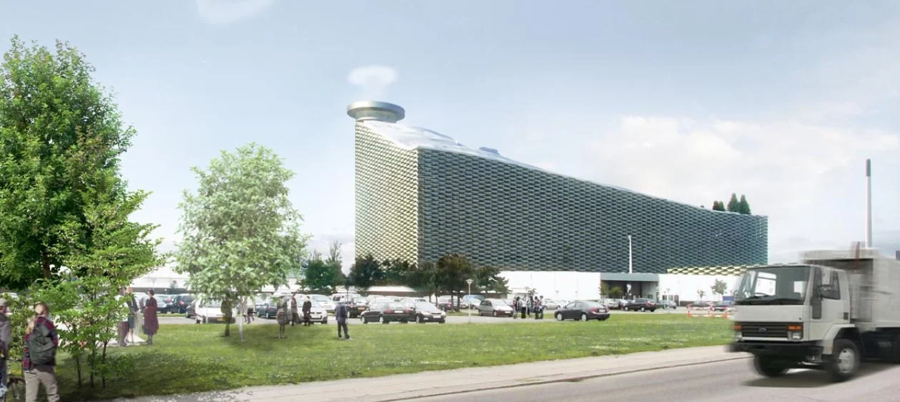No ordinary power plant, the proposed design would see the roof area converted into an artificial Alpine ski slope