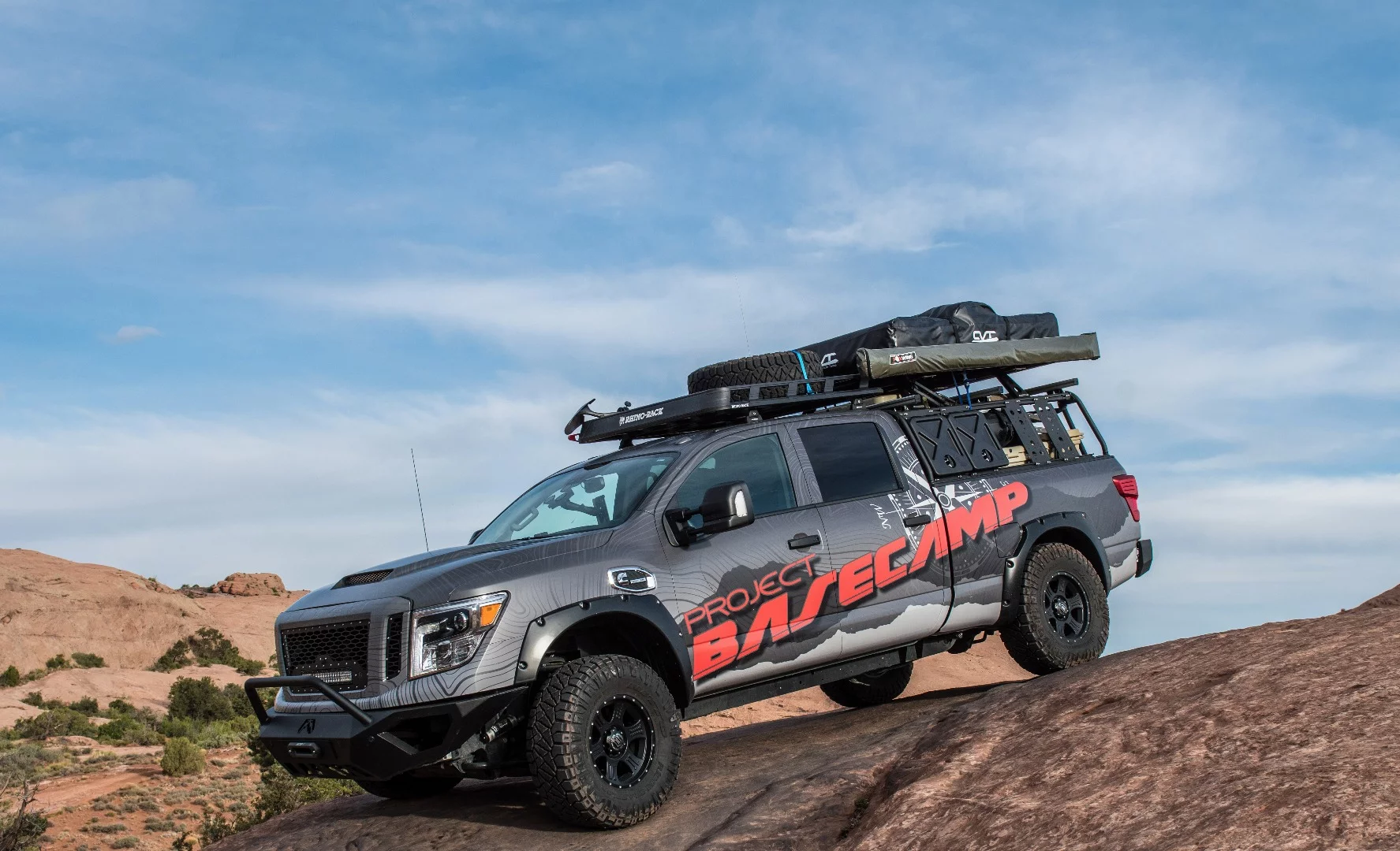 The Titan XD has a bespoke wrap for Overland Expo