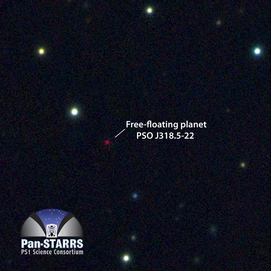 Multicolor image from the Pan-STARRS1 telescope of the free-floating planet PSO J318.5-22 (Image: N. Metcalfe & Pan-STARRS 1 Science Consortium)