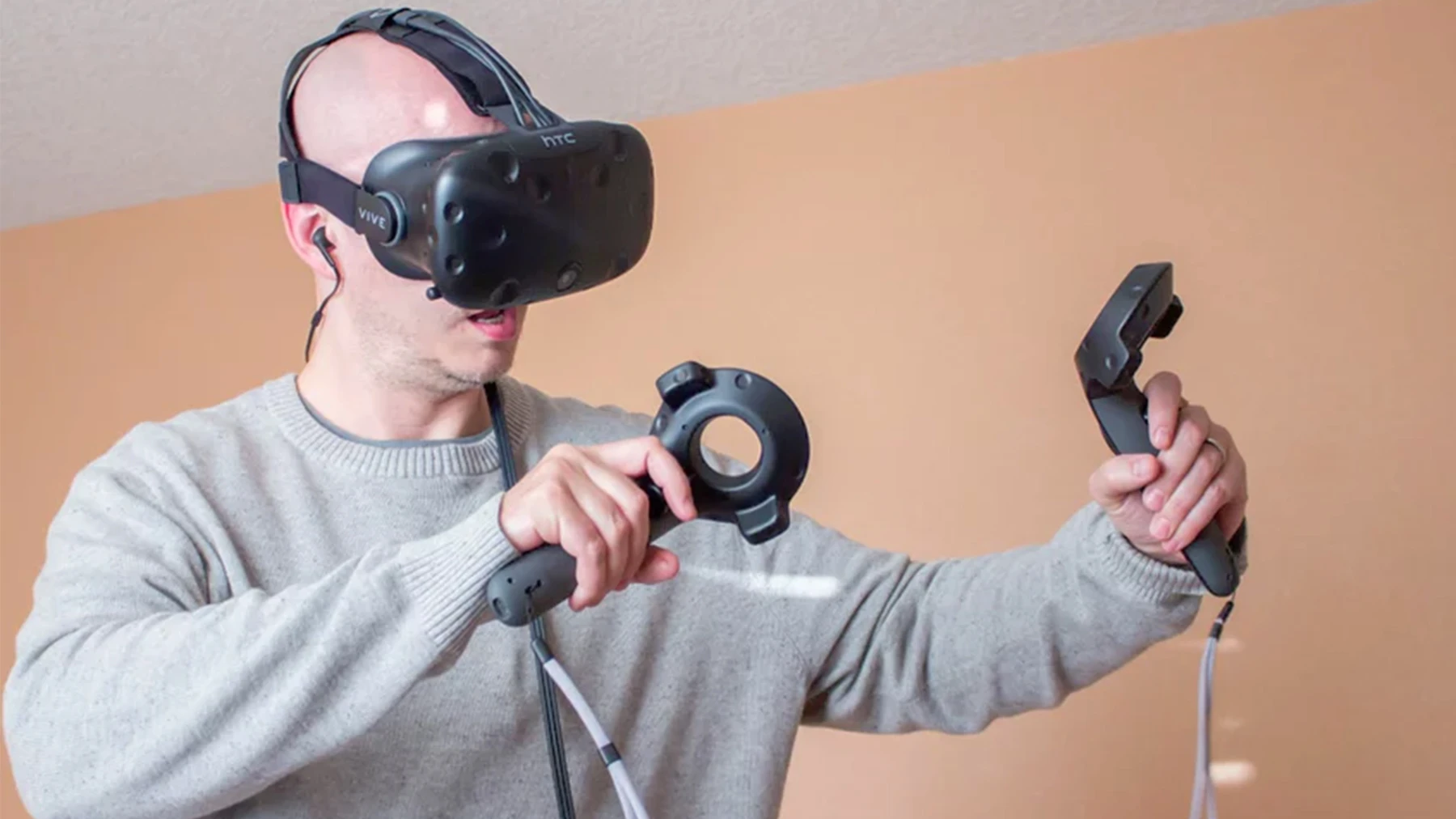 The HTC Vive is the current leader in VR positional tracking, but it requires external sensors to contain the user