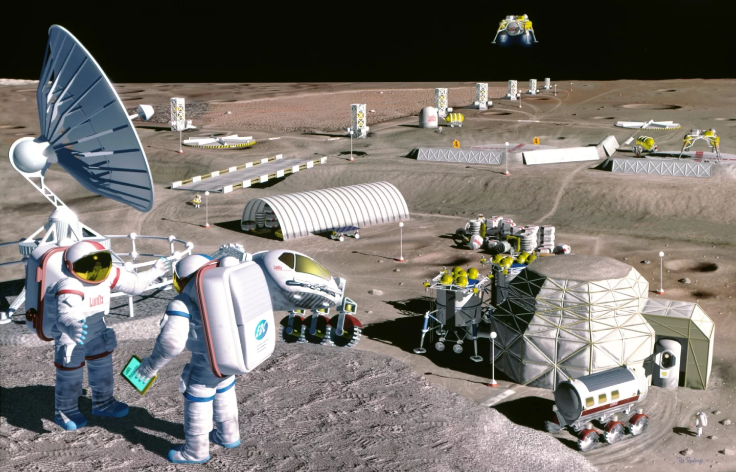A hypothetical Moon base - insert corporate signage as you see fit