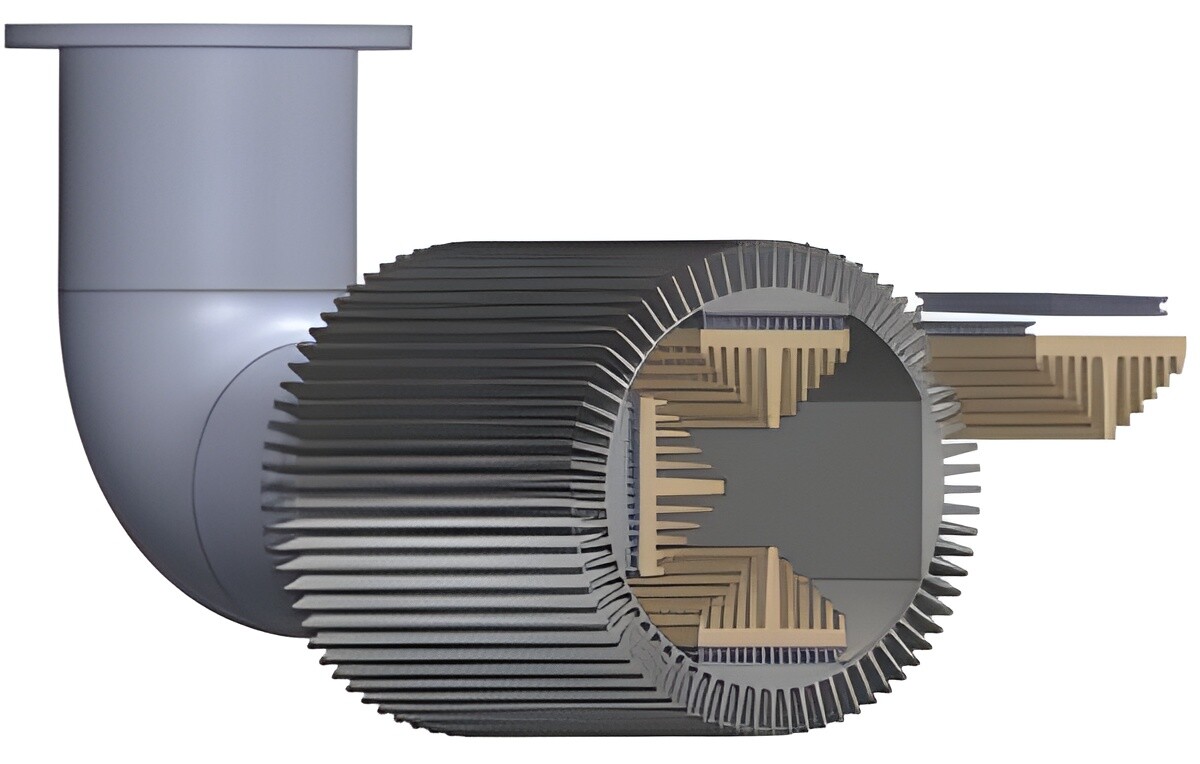 A diagram of the exhaust-mounted TEG
