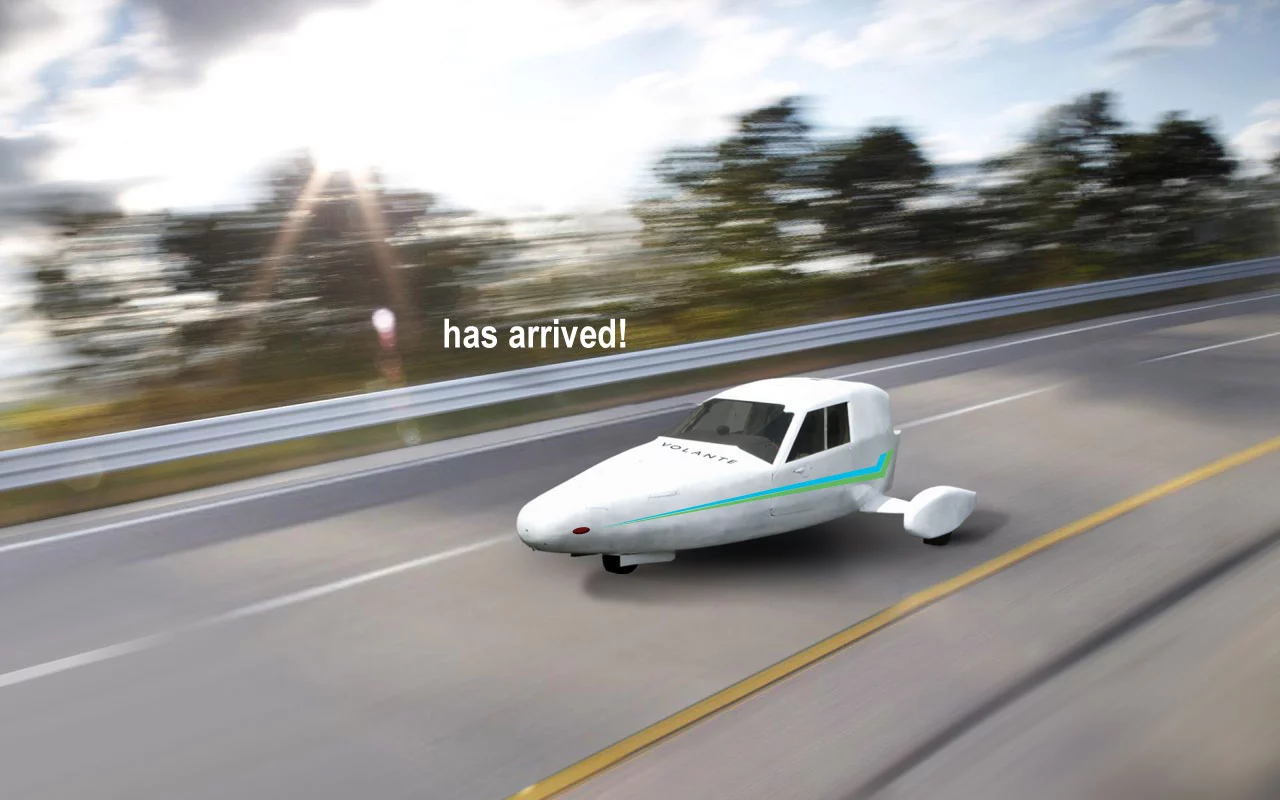 Volante flying car: or left at home so you can use the drive section as a fuel efficient trike